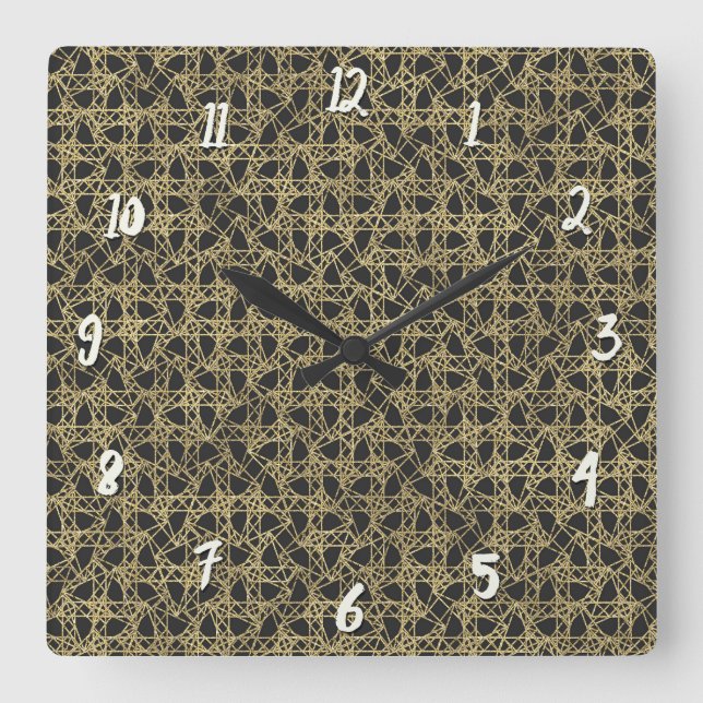 Horloge Carrée Scratch doré Glamour Moderne Doré (Recto)