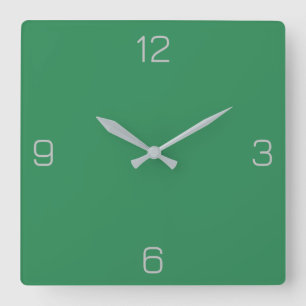 Horloge Carrée Sea Green 2E8B57 Couleur - Avec option pour ajoute