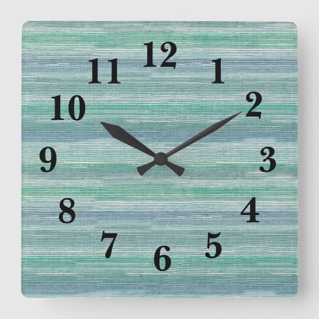 Horloge Carrée Seagrass Texture Beach Decor (Recto)