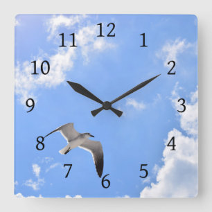 Horloge Carrée Seagull Bird Photo 145
