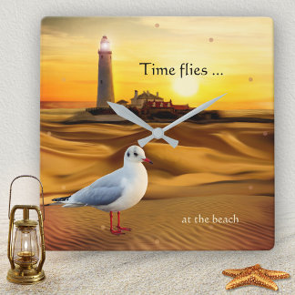 Horloge Carrée Seagull Lighthouse