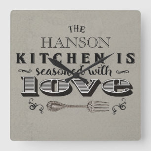 Horloge Carrée Seasoned with love custom kitchen design