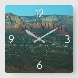 Horloge Carrée Sedona et Coffee Pot Rock vus d'en haut