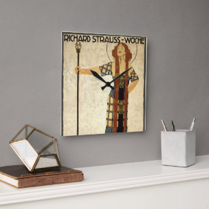 Horloge Carrée Semaine Vintage Art Nouveau Richard Strauss, Munic