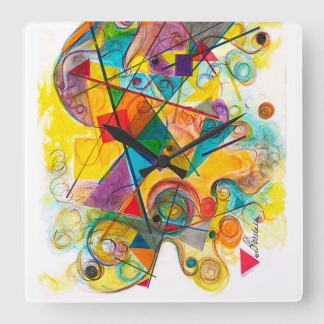 Horloge Carrée Serendipité (Recto)