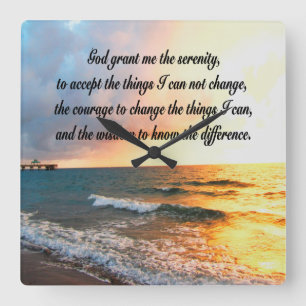 HORLOGE CARRÉE SERENE SERENITY PRAYER SUNRISE PHOTO