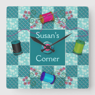 HORLOGE CARRÉE SEWING CLOCK