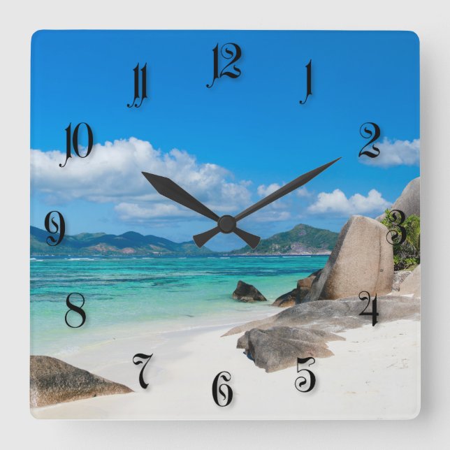 Horloge Carrée Seychelles (Recto)