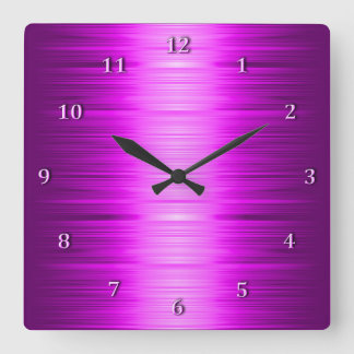 Horloge Carrée Shaded Red Raspberry Améthyst Square Wall Clock