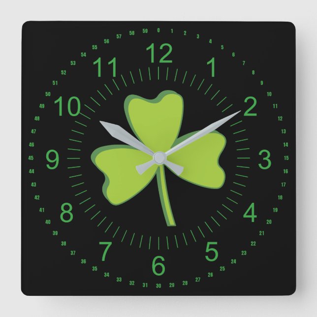 Horloge Carrée Shamrock (Recto)