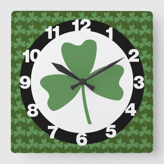 Horloge Carrée Shamrock (Recto)