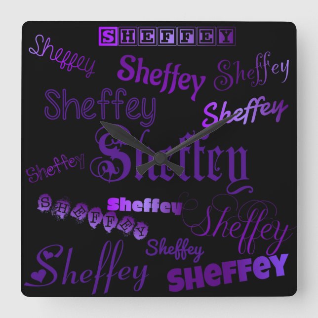Horloge Carrée Sheffey Purple (Recto)