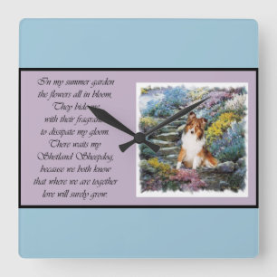 Horloge Carrée Shetland Sheepdog Art