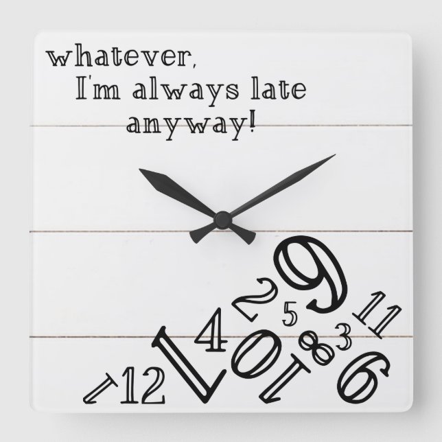 Horloge Carrée Shiplap Rustic Clock : Square Wall Clock (Recto)