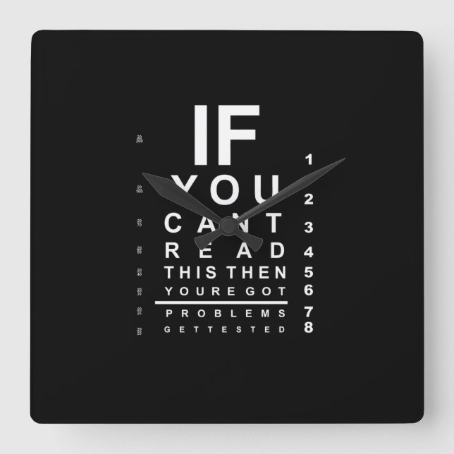 Horloge Carrée Si vous pouvez lire ce tableau de test oculaire -  (Recto)