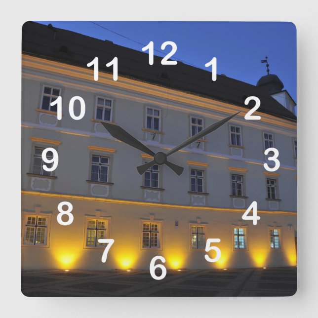 Horloge Carrée Sibiu la nuit (Recto)