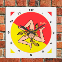 Sicilian Flag, Sicily trendy fashion /design clock
