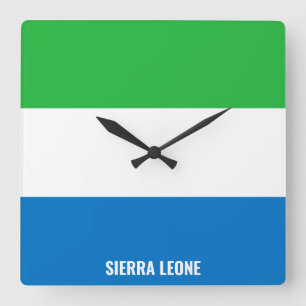 Horloge Carrée Sierra Leone Drapeau éblouissant patriotique