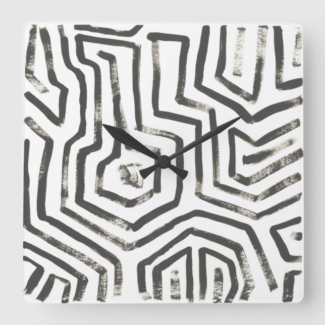 Horloge Carrée Signaux mixtes V (Recto)