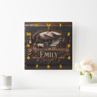 Signe en bois sculpté d'Émilie à la ferme rurale