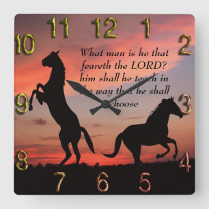 Horloge Carrée Silhouette en pierre noire