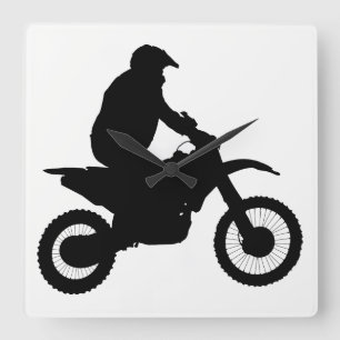 Horloge Carrée Silhouette Motocross