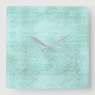 Horloge Carrée Silver Gray White Sequin Metallic Aqua Beach