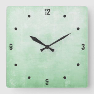 Horloge Carrée Simple moderne Rustique Pistache Gris Abstrait