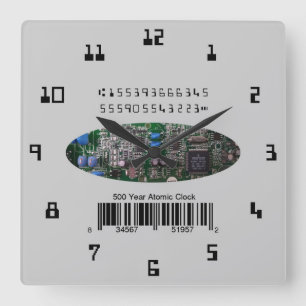 Horloge Carrée Simulé 500 ans PCB atomique