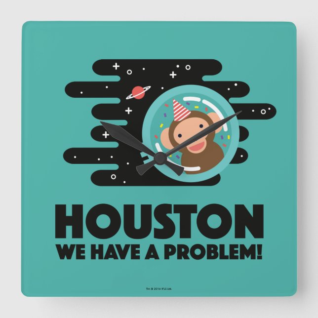 Horloge Carrée Singe de l'espace (Recto)