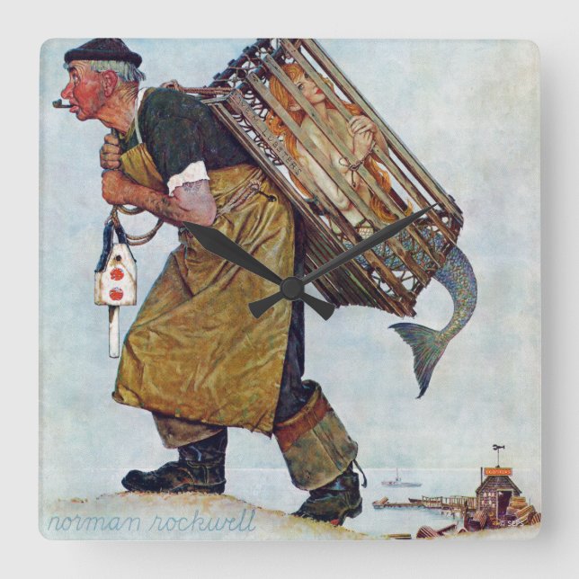 Horloge Carrée Sirène (Recto)