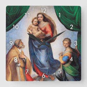 Horloge Carrée Sistine Madonna
