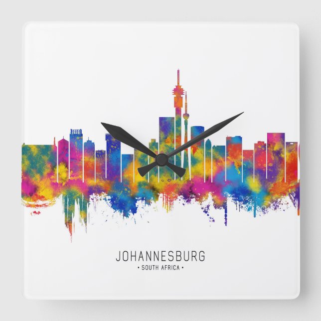 Horloge Carrée Skyline de Johannesbourg (Recto)
