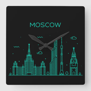 Horloge Carrée Skyline de Moscou