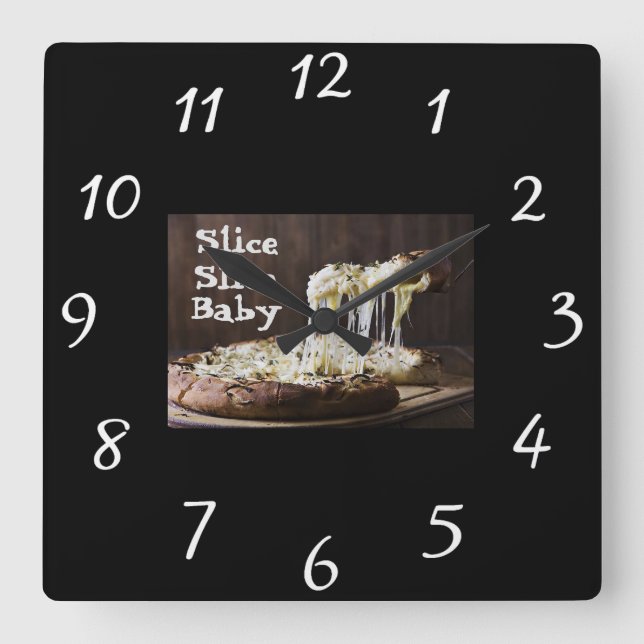 Horloge Carrée Slice Slice Baby Wall Clock (Recto)