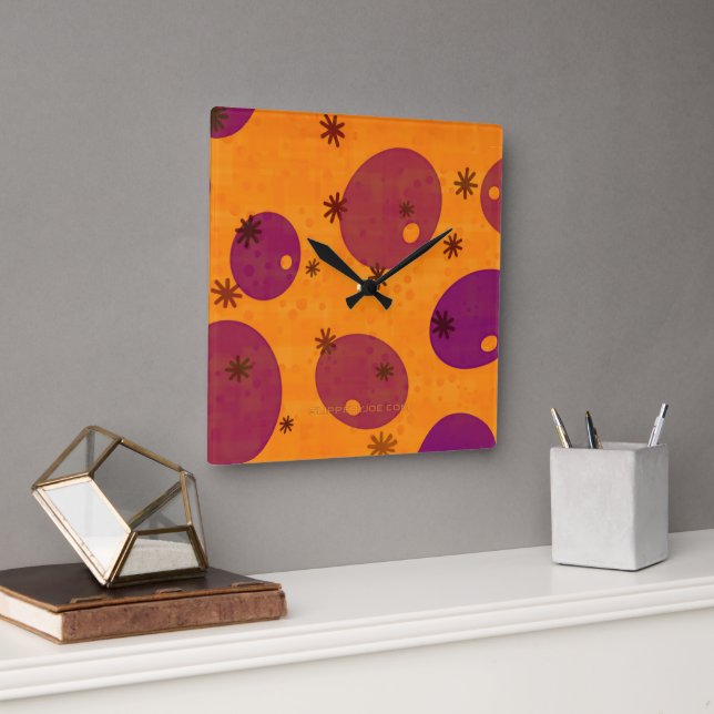 Horloge Carrée SlipperyJoe's Happy Hanoukka juive hébraïque gelée (Bureau)