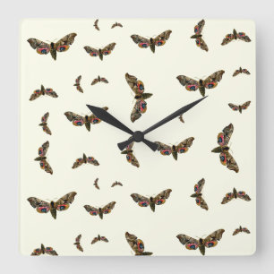 Horloge Carrée Smerinthus ocellata - Sphinx à yeux - Image en cou