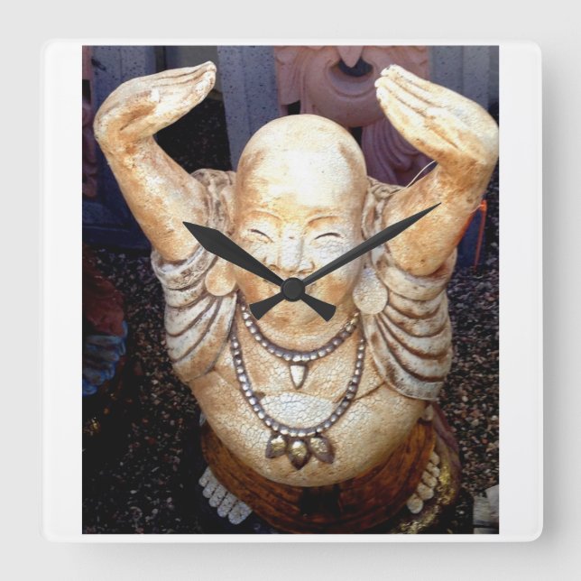 Horloge Carrée smiling buddha clock (Recto)
