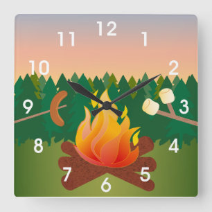 Horloge Carrée Smores de Summer Camp