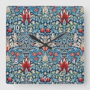 Horloge Carrée Snakeshead, William Morris