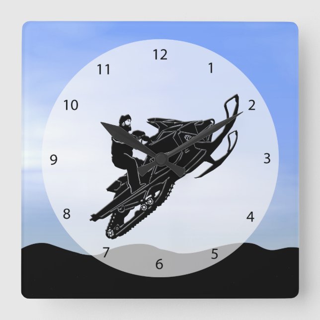 Horloge Carrée Snowmobile (Recto)