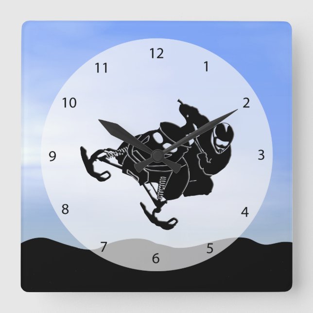 Horloge Carrée Snowmobile (Recto)