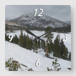 Horloge Carrée Snowy Ellery Lake California Paysage hivernal