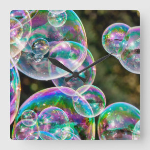 Horloge Carrée Soap bubbles