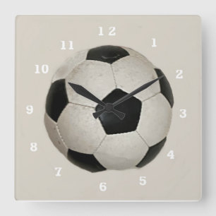Horloge Carrée Soccer Ball Acrylique Wall Clock