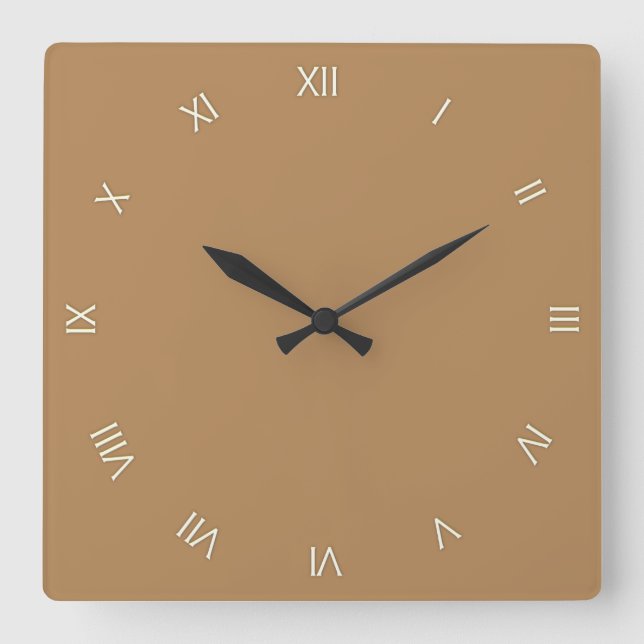 Horloge Carrée Solid Brown White (Recto)