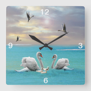 Horloge Carrée Song Of The White Swan,