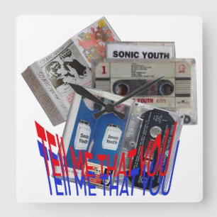 Horloge Carrée SONIC YOUTH CASSETTE TAPE cool art