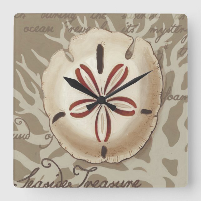 Horloge Carrée Sonnet de bord de mer III (Recto)