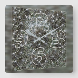Horloge Carrée Souffle de rotation de pissenlit